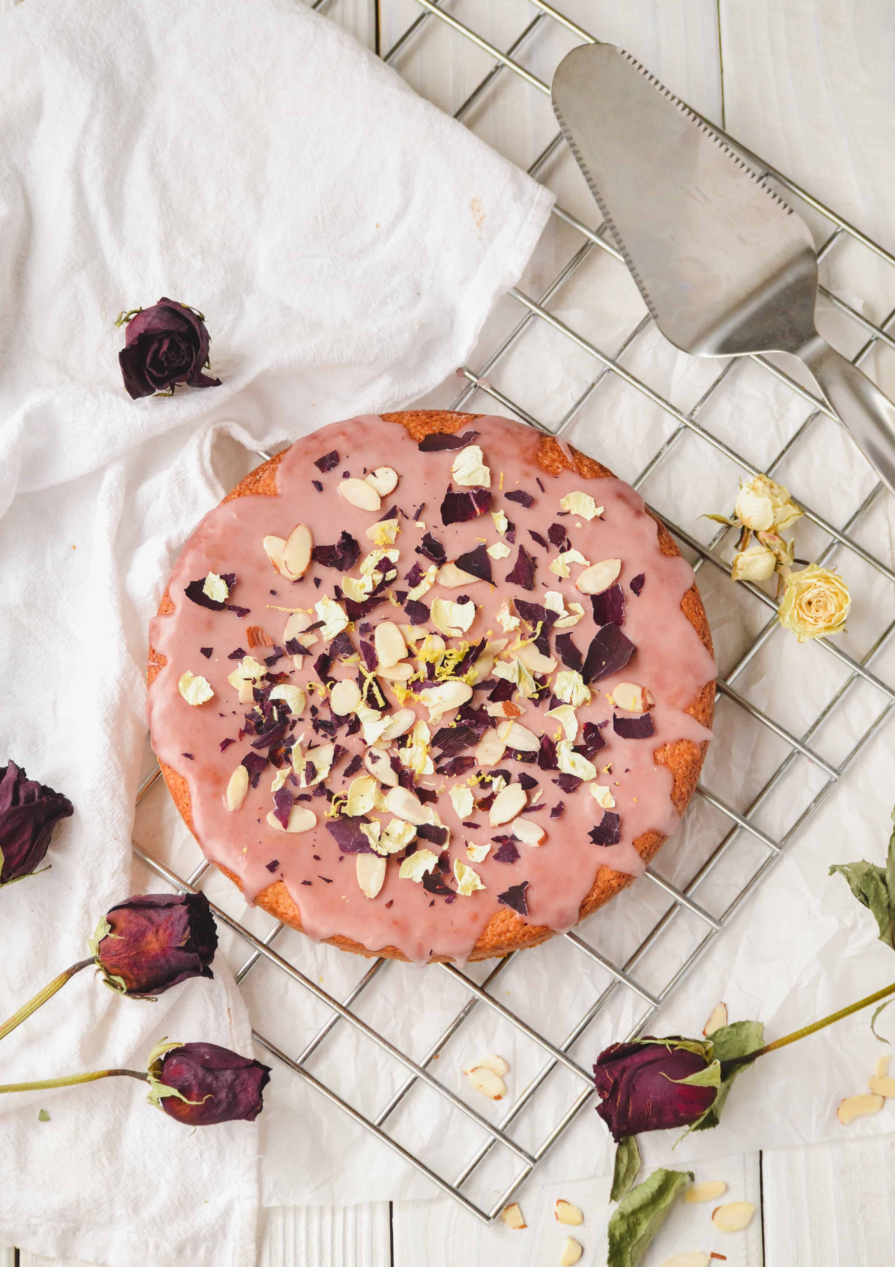 homemade rose water cake