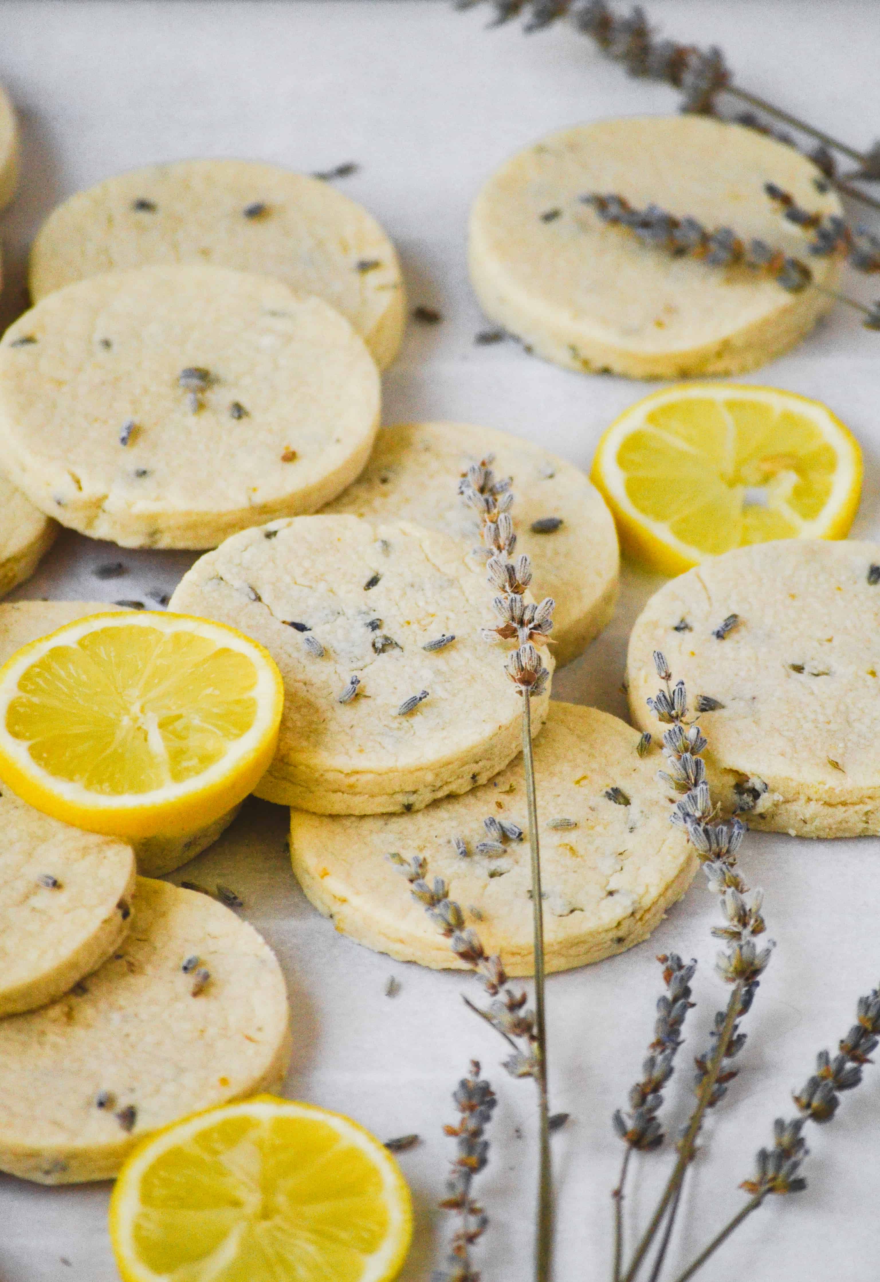 Lemon Lavender Shortbread Cookies