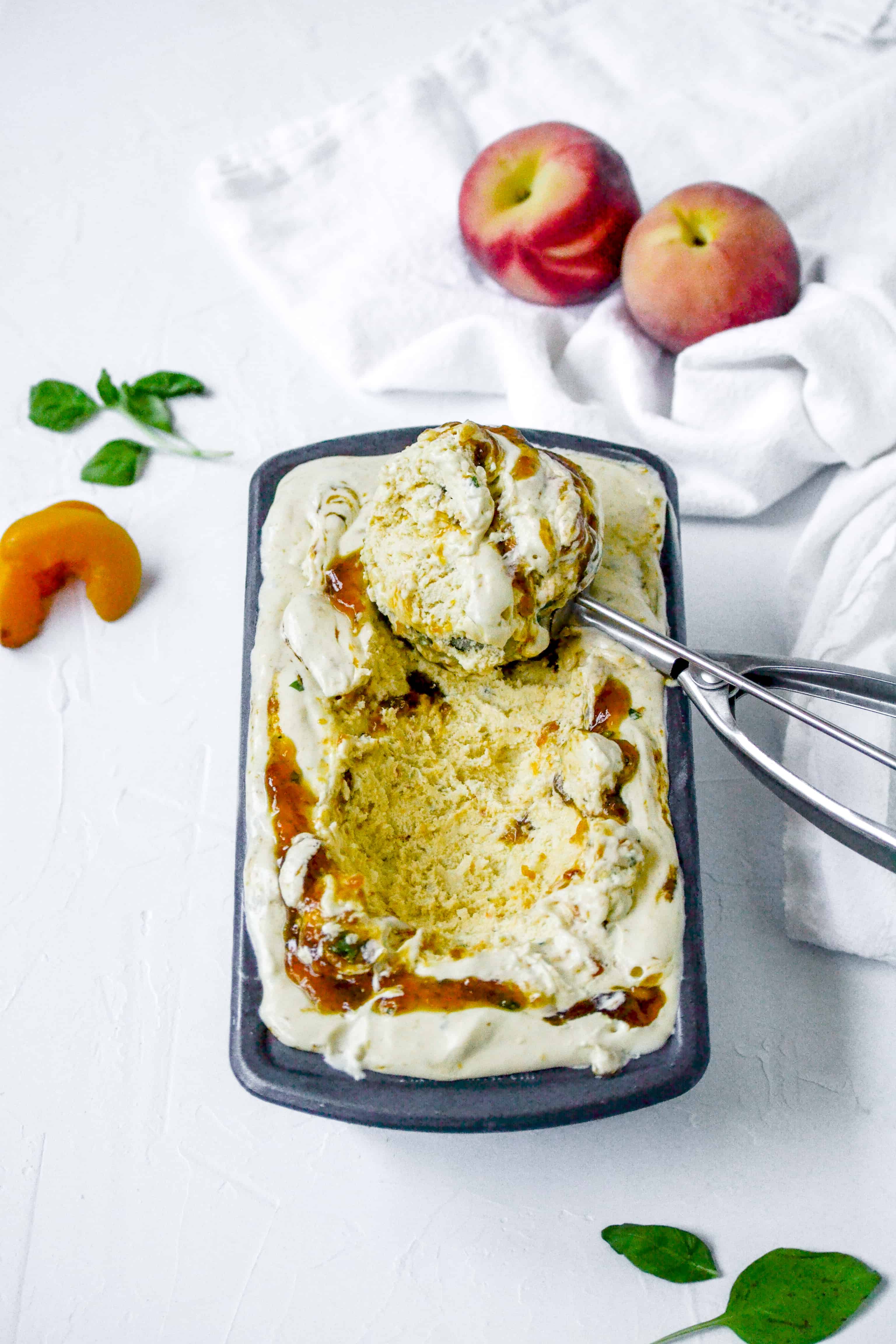 peach basil ice cream